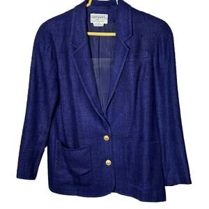 Vintage Ciaosport Ltd. For Robinsons Women’s Blue Blazer 100% Silk Size 4 # 863